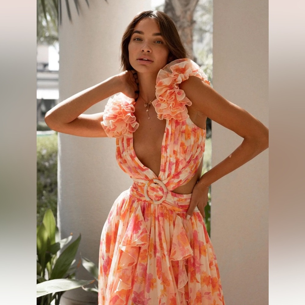 Pink Floral Maxi Dress